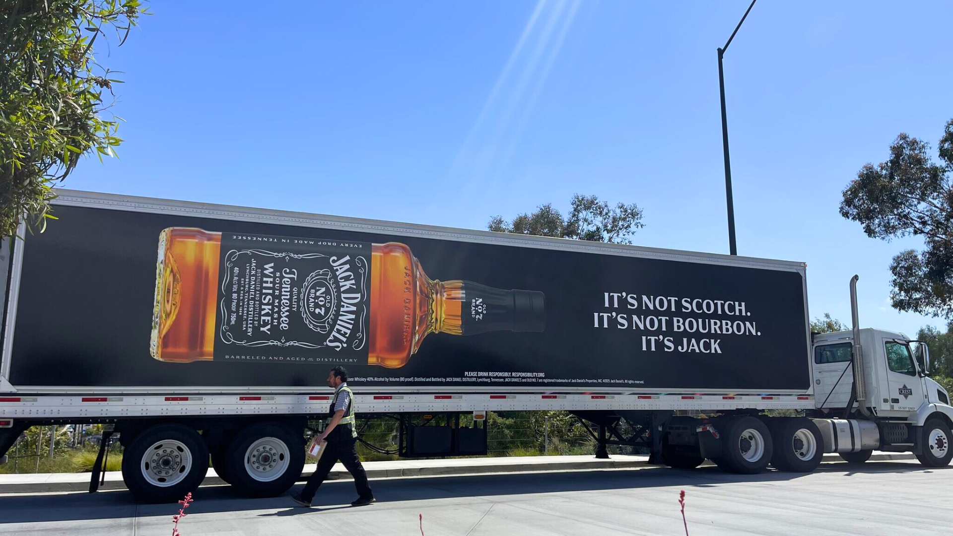 Delivery truck with Jack Daniel's branding