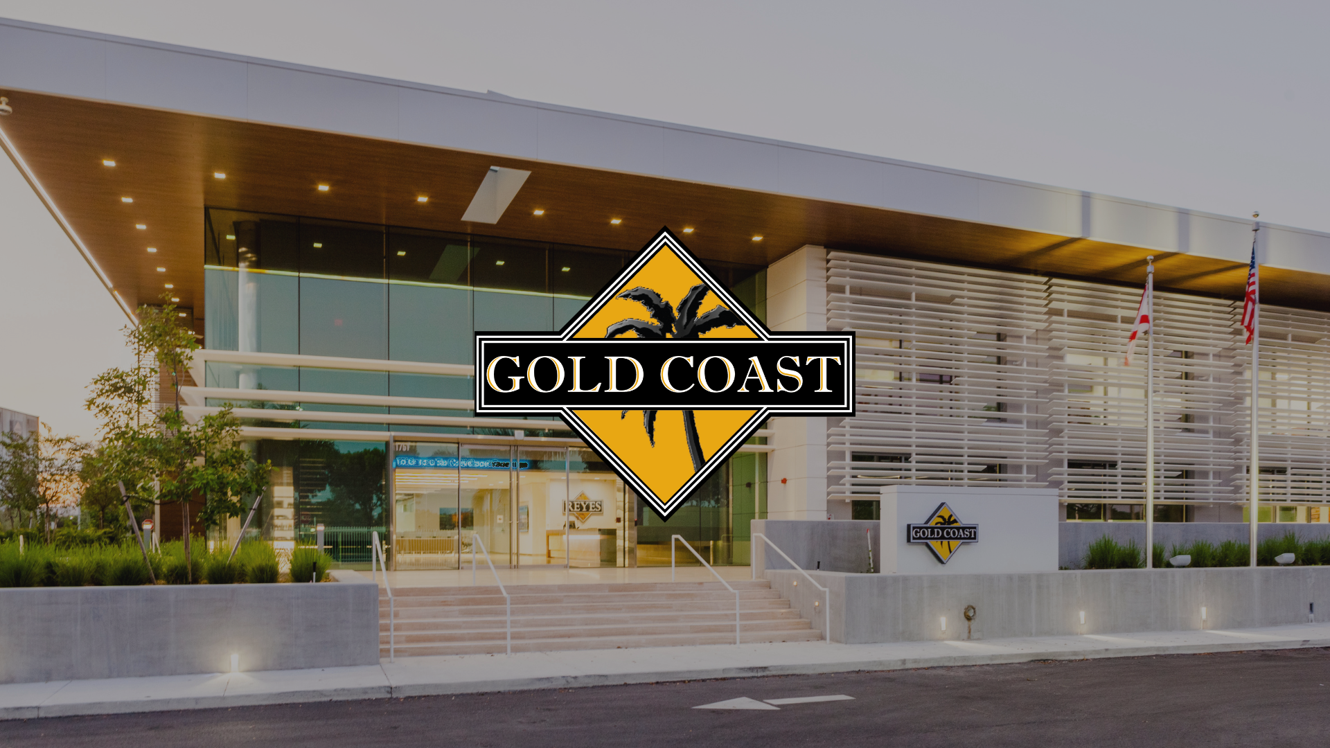 logo overlay on a photo of a gold coast beverage facility