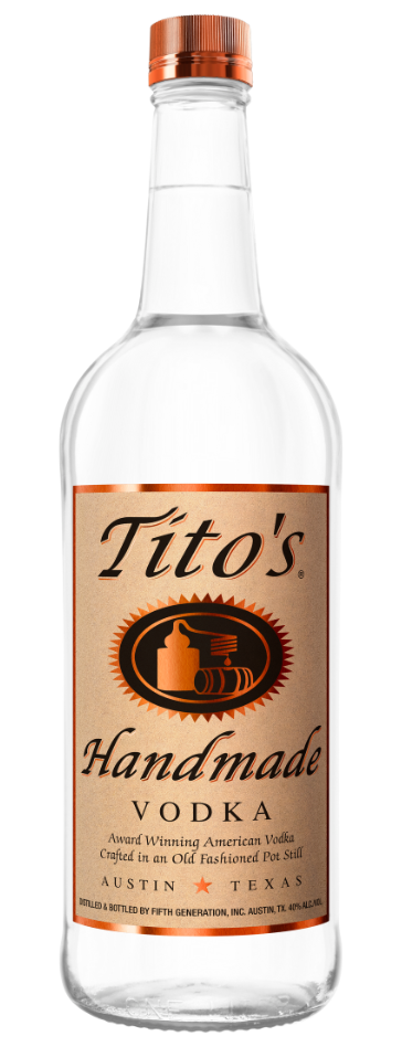 Tito's handmade vodka bottle